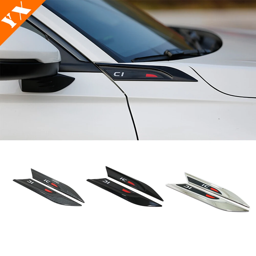 

Carbon Black Chrome Trim For Honda 11th Gen Civic Accessories 2022 2023 Car Fenders Side Car Logos, Windshield Decor Garnish