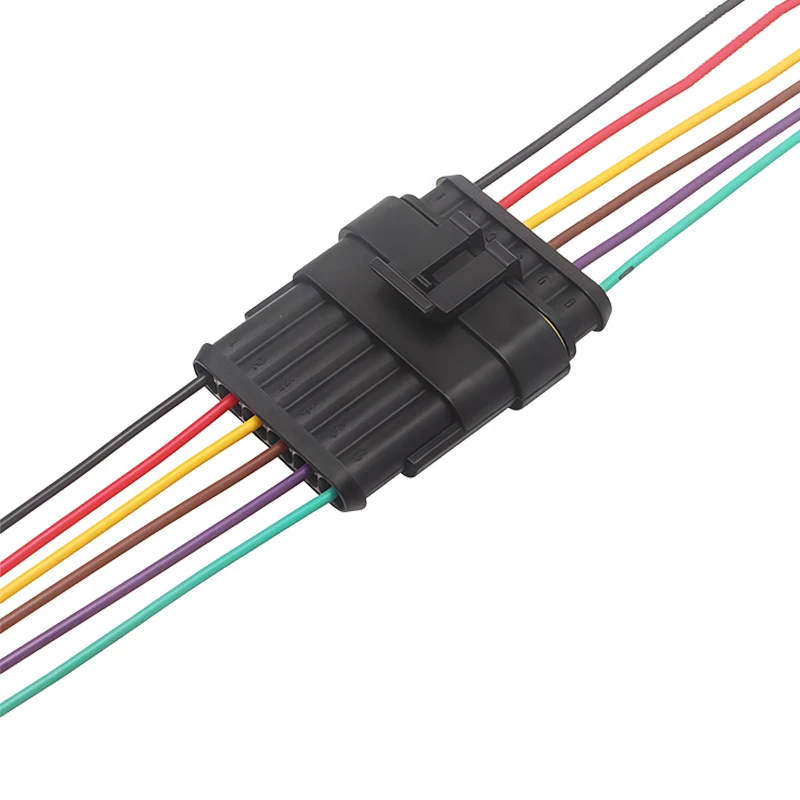 Фото 6-контактный водонепроницаемый автомобильный разъем AMP 18AWG (папа-мама) с проводом, быстроразъемный, для грузовиков DJ7061-1.5-11/21 OEM 282090-1/282108-1 №4