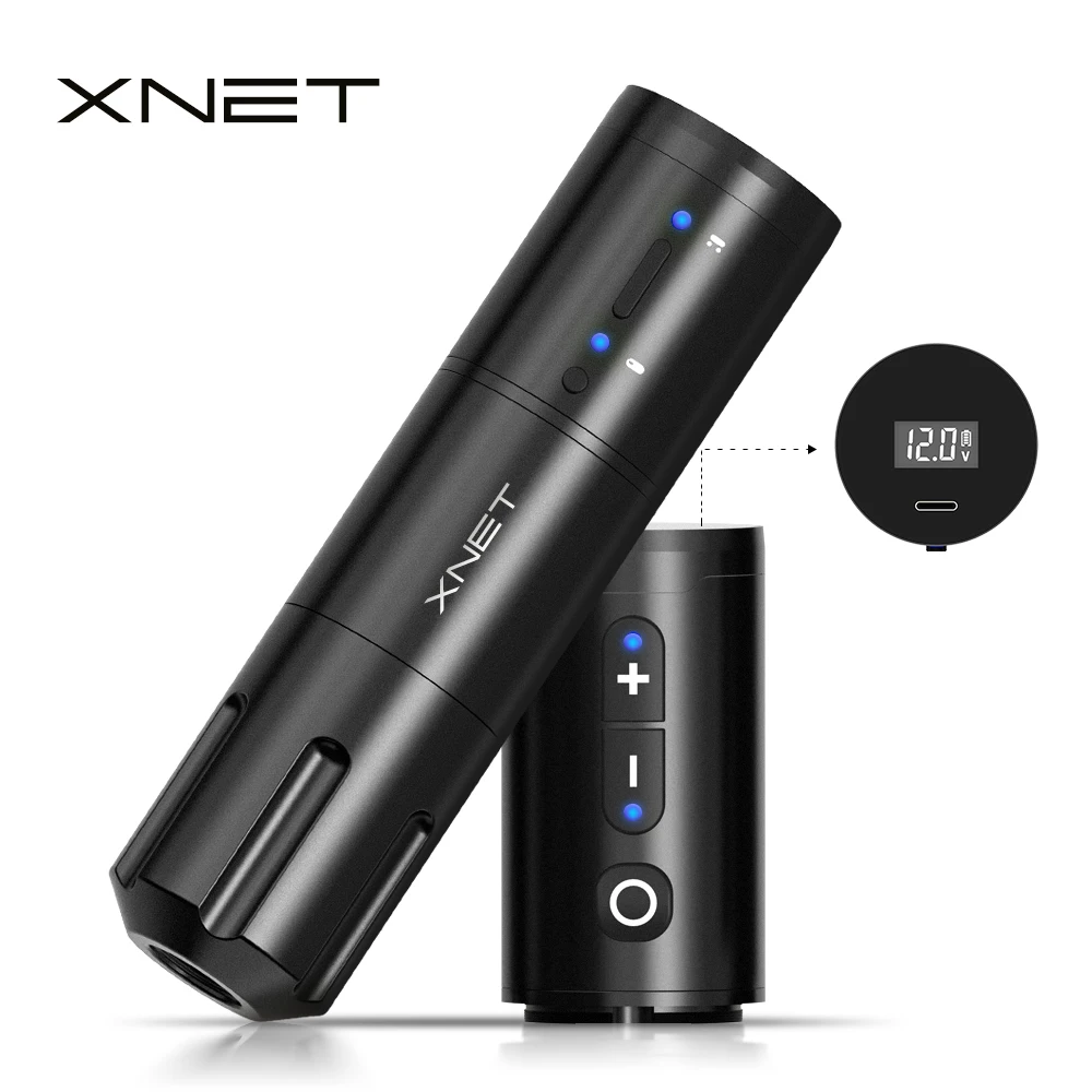 XNET Elite Wireless Tattoo Pen Machine Powerful Coreless DC Motor Fast Charging 2000mAh Lithium Battery for Artist Body