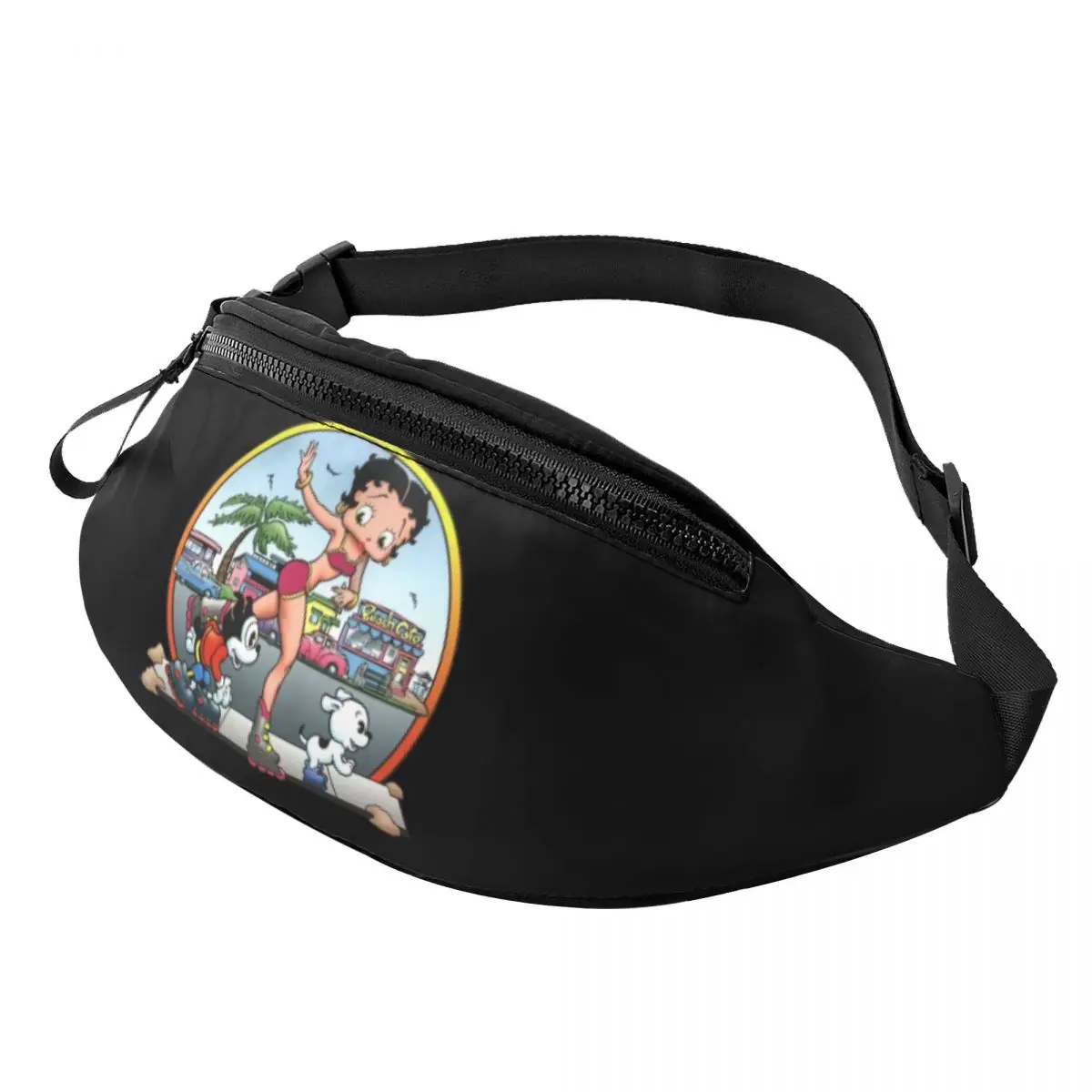 

Customized Bettys Cartoon Boop Manga Fanny Pack Take Arround Skating Crossbody Waist Bag Travel Hiking Phone Money Pouch