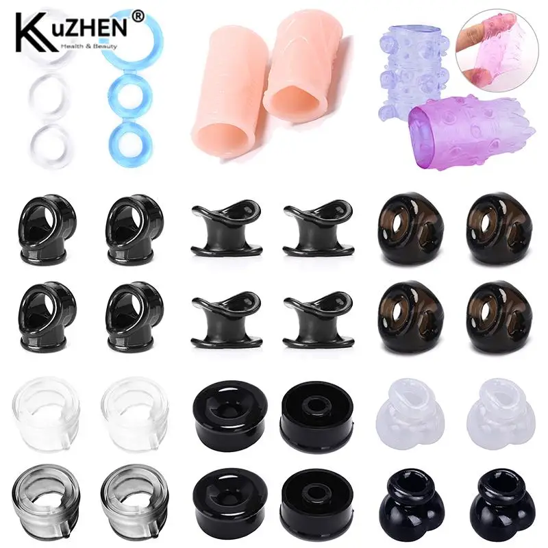 2 шт./1 шт. мягкие мужские Кольца для пениса в стиле мошонки связывающее устройство