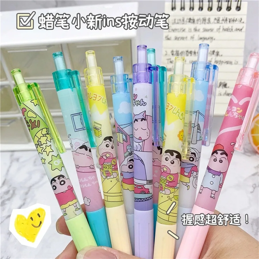 Набор милых гелевых ручек Crayon Shin-chan Студенческая черная ручка 0 5 мм милые