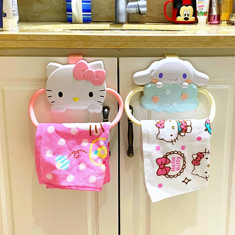 

Кавайная Sanrioed аниме мультяшная серия HelloKitty Cinnamoroll LittleTwinStars милые модные отбивные Вешалки для полотенец