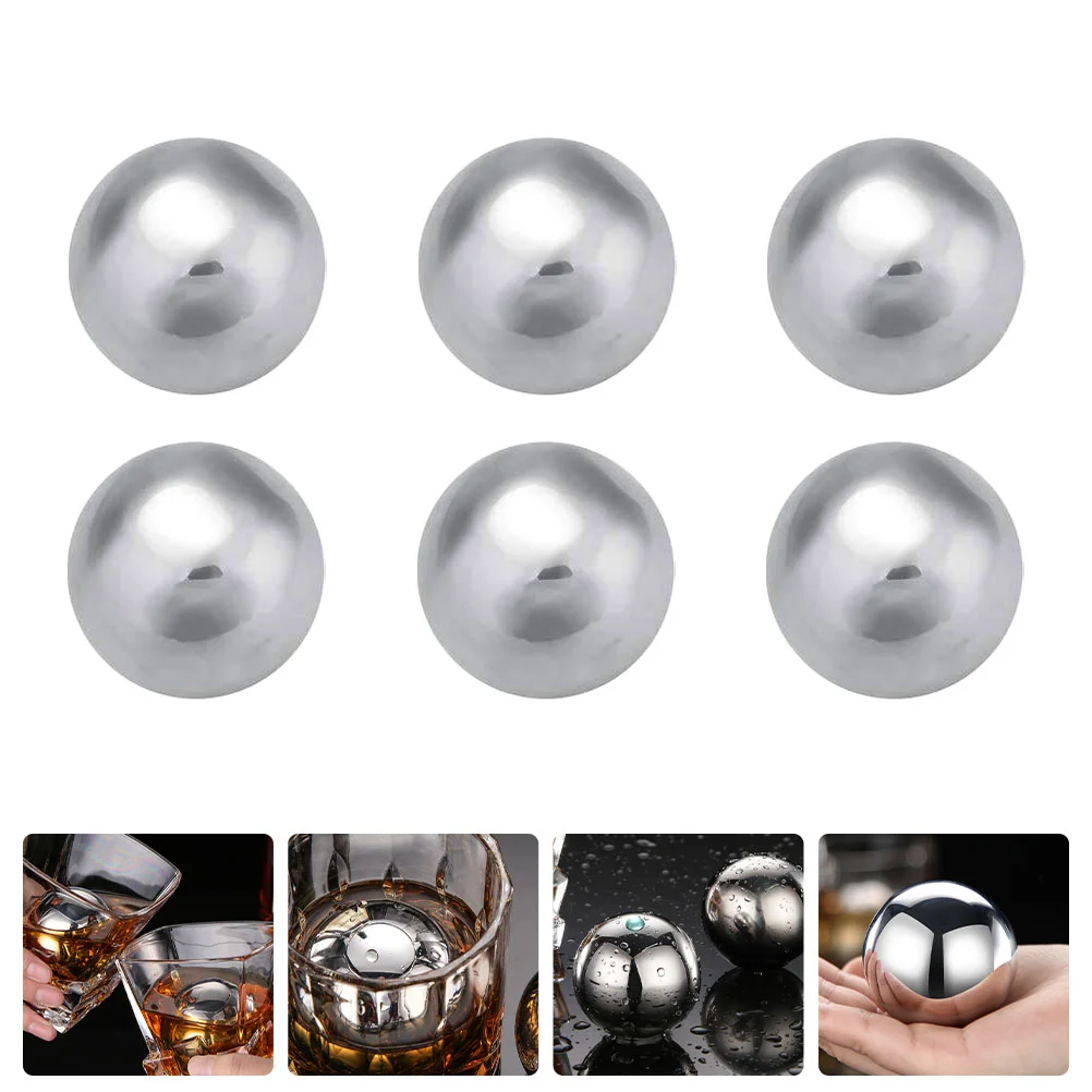 

Ice Whiskey Chilling Cubes Stones Steel Stainless Metal Beverage Cooling Cube Round Chiller Sphere Whisky Drinking Bar Block