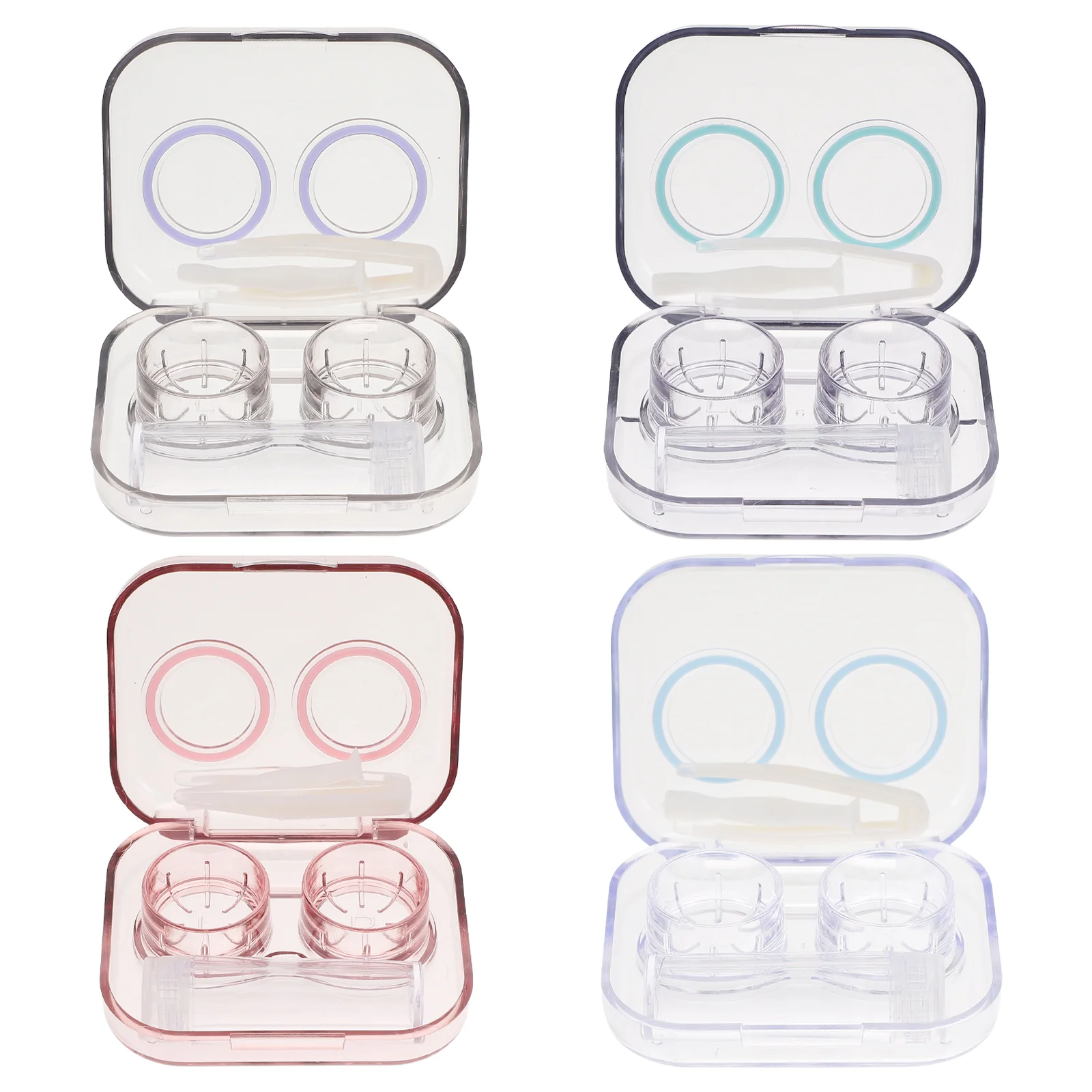 

4Pcs Portable Lens Cases Eye Care Holders Kit Lens Containers (Assorted Color)