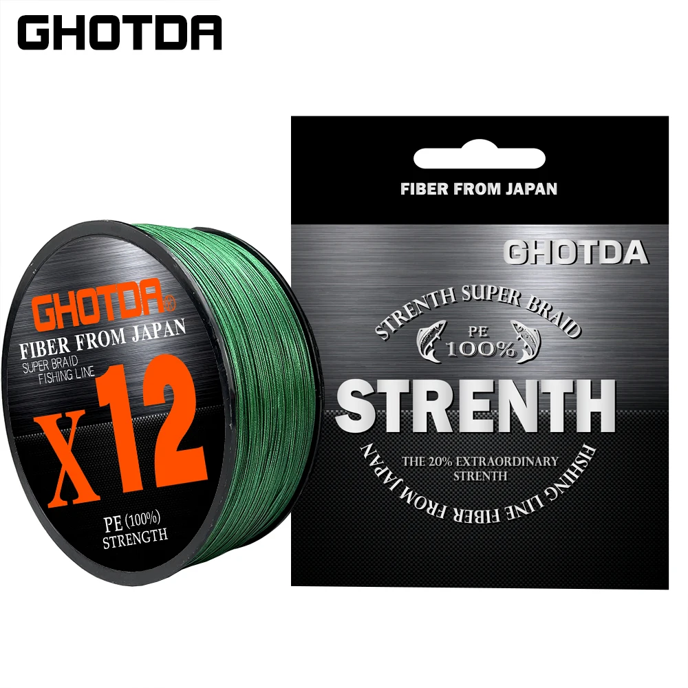 

Ghotda Brand 12 Strands 100M PE Braided Fishing Line 22.5-132LB Multifilament Fishing Line Sturdy and Smooth Carp Fishing