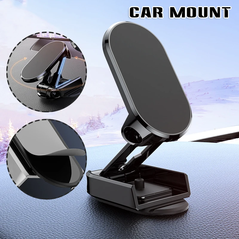 

Universal Magnetic Folding Phone Holder for Car 360 Rotation Mobile Phone Holder Adjustable Car Mount Accessories H-best