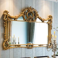 gold vintage wall mirror decorative frame luxury large makeup mirror irregular modern design espejos decorativos aesthetic decor