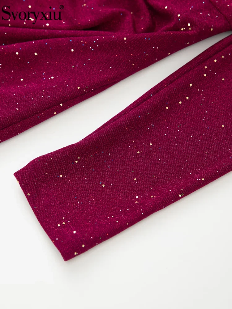 Svoryxiu модное подиумное осеннее бордовое элегантное длинное платье рыбий хвост