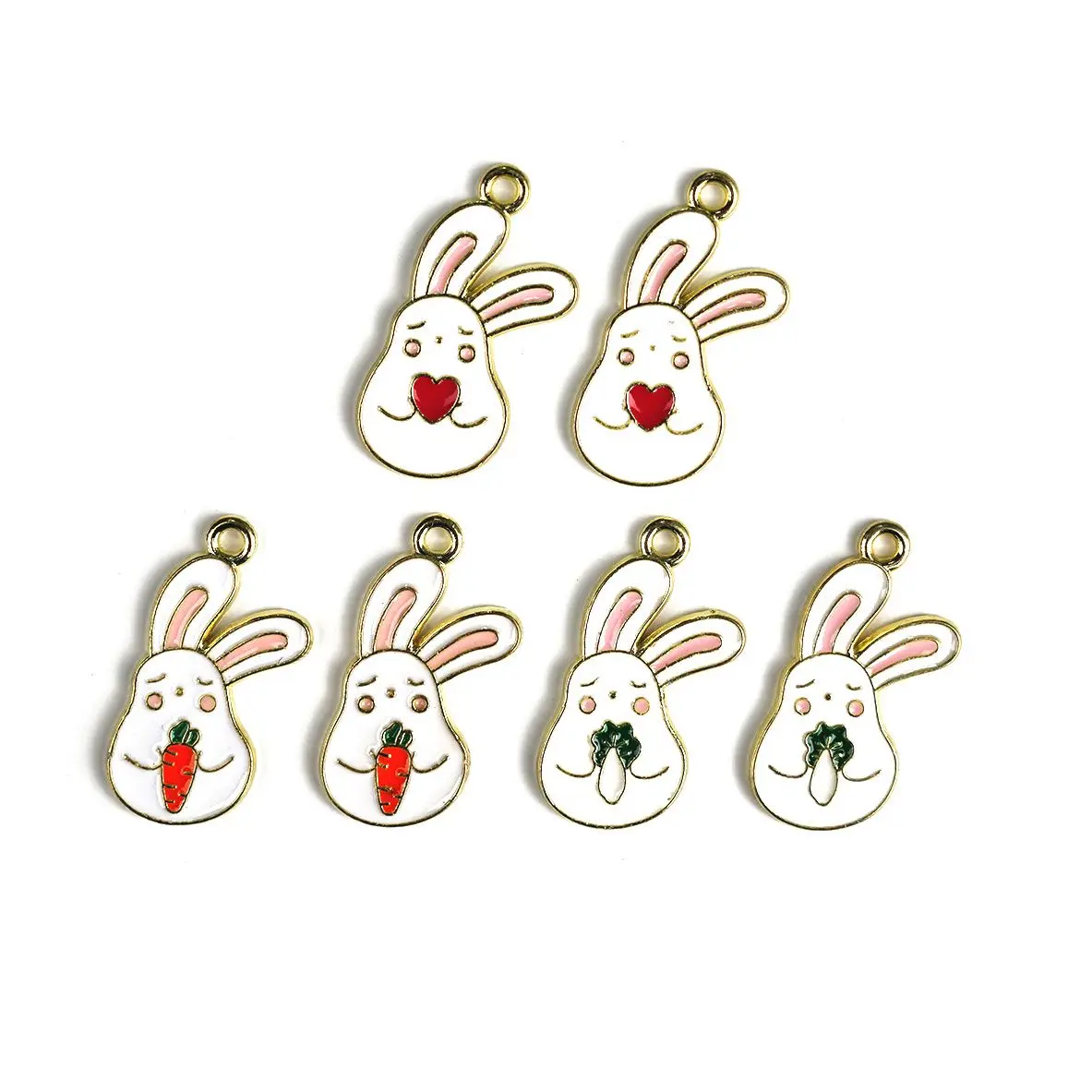 

10pcs carrot rabbit diy alloy oil drip jewelry accessories animal hair accessories keychain pendant pendant Free shipping