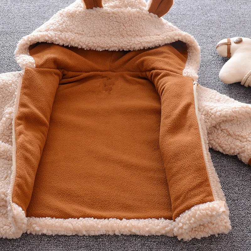 

2022 new children jacket kids autumn winter boy clothing fashion casual bear thick clothes toddler hooded coat baby windbreaker