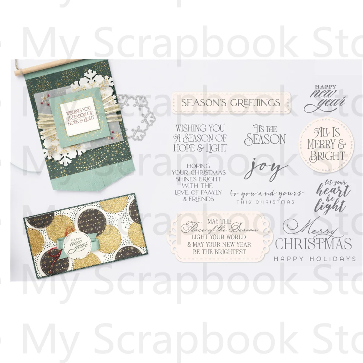 

Greetings Metal Cutting Dies And Transparent Stamps Material Crafts Scrapbooking Stencil 2022 New Christmas Decoration Templates