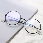 Мужские и женские очки для чтения, круглые очки с защитой от синего света, металлические очки для работы с компьютером, 2021, очки с вогнуто-выпуклыми линзами