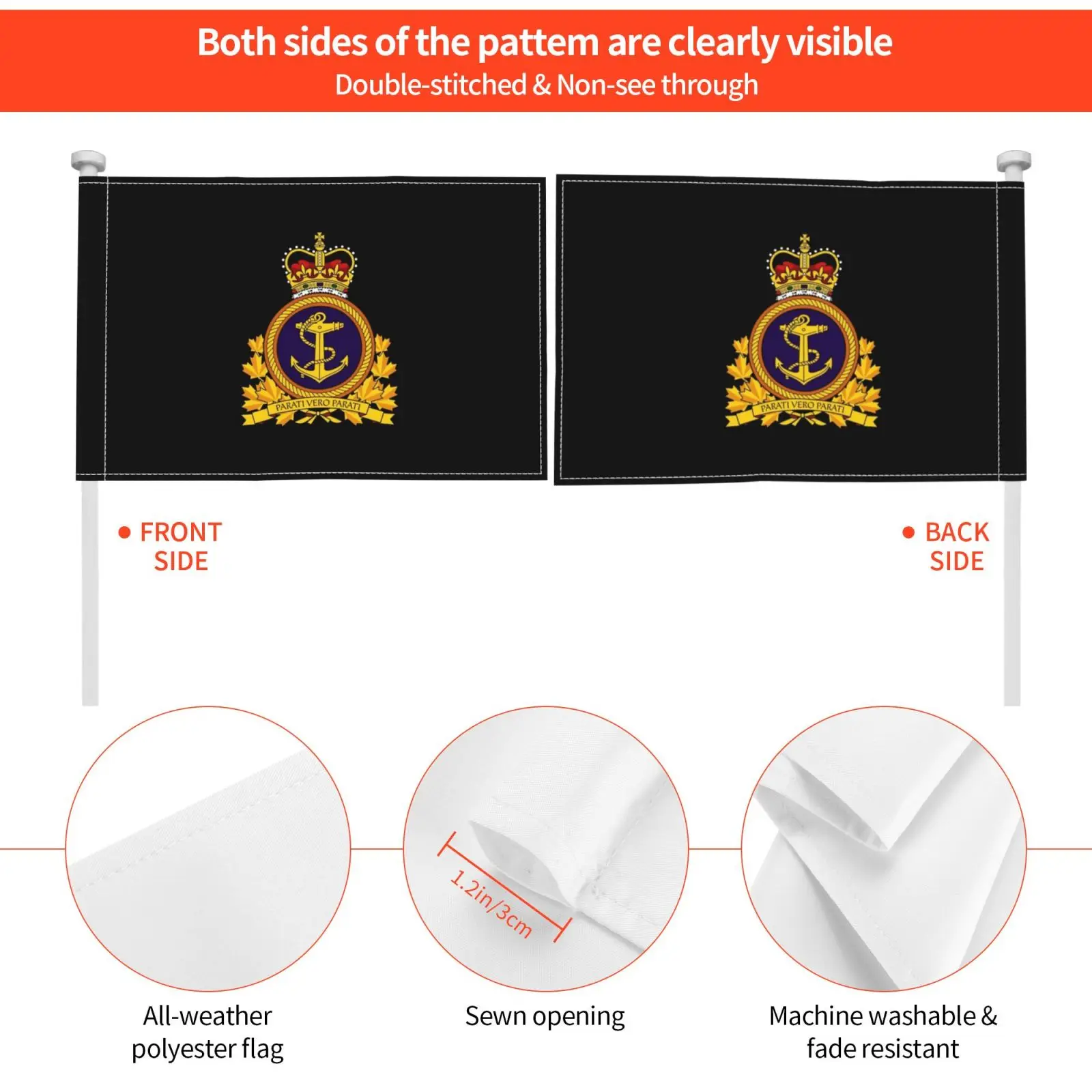 Канадский Королевский Темно-Синий уличный Декор флаг автомобиль Rcn эмблема