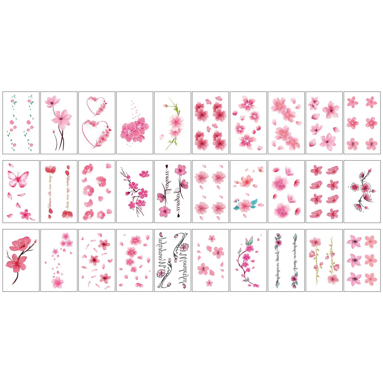 30 шт./лот Вишневый цветок тату-наклейка серия Ins красочное лицо рука до ключиц