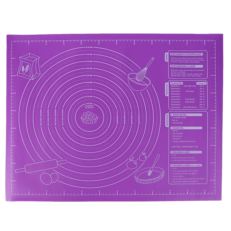 Антипригарный силиконовый коврик 45x60 см лист для выпечки теста со шкалой