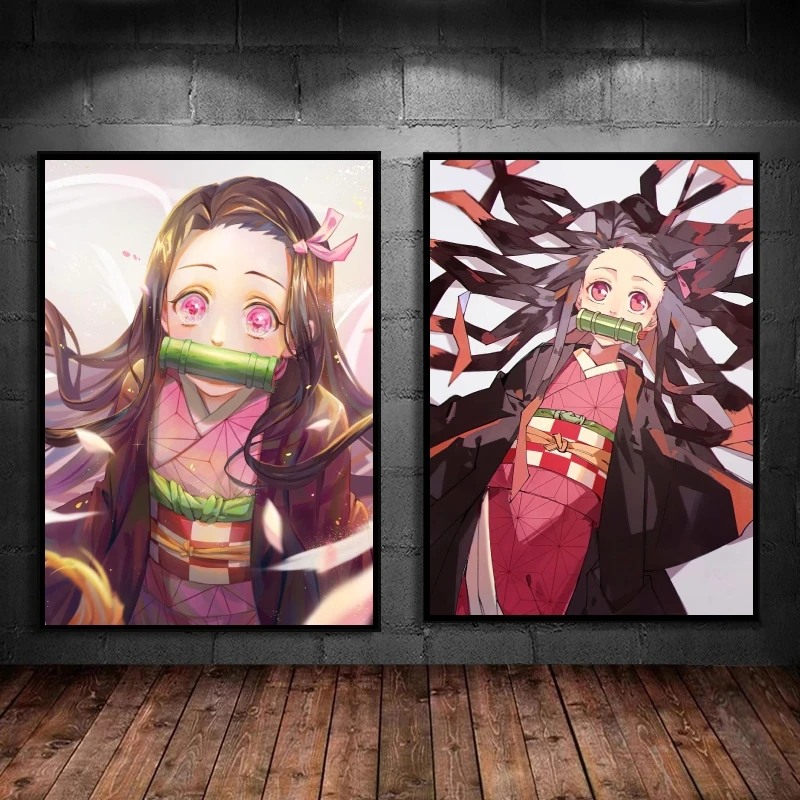 

Canvas HD Prints Demon Slayer Kamado Nezuko Wall Decoration Cartoon Character Picture Modular Painting Decorative
