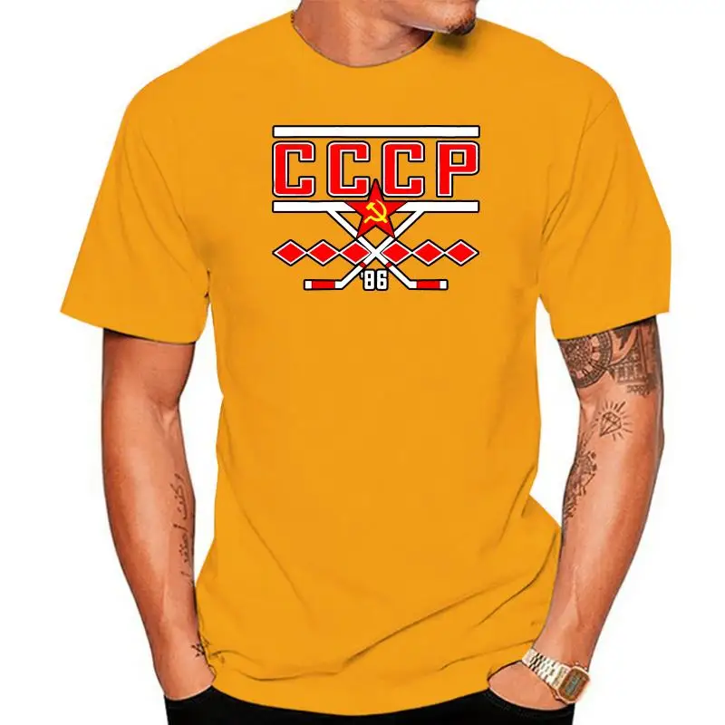 

2019 крутая Мужская футболка с символикой СССР 1986 чемпионата мира Советского Союза команды хоккейера