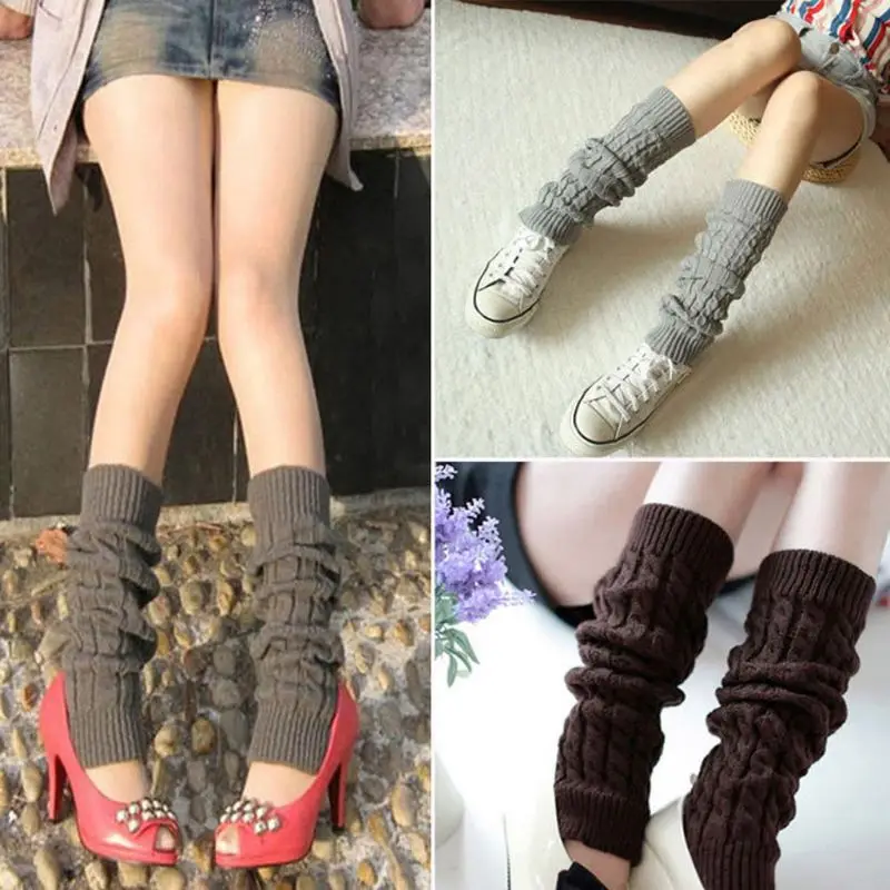 

N80C Lady's Winter Slouch Warm Knit Crochet High Knee Leg Warmers Leggings Boot Socks