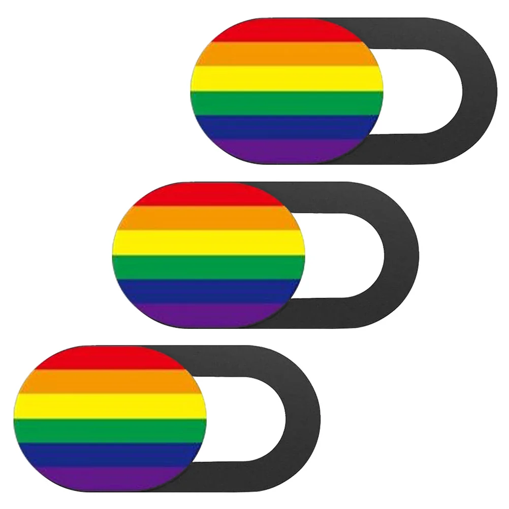 

3 PCS Web Camera Cover Rainbow Stripe Webcam Cover Slider Webcam Blocker