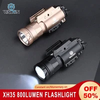 wadsn 800lumen xh35 flashlight x300 tactical light adjustment white led brightness strobe for 20mm picatinny rail