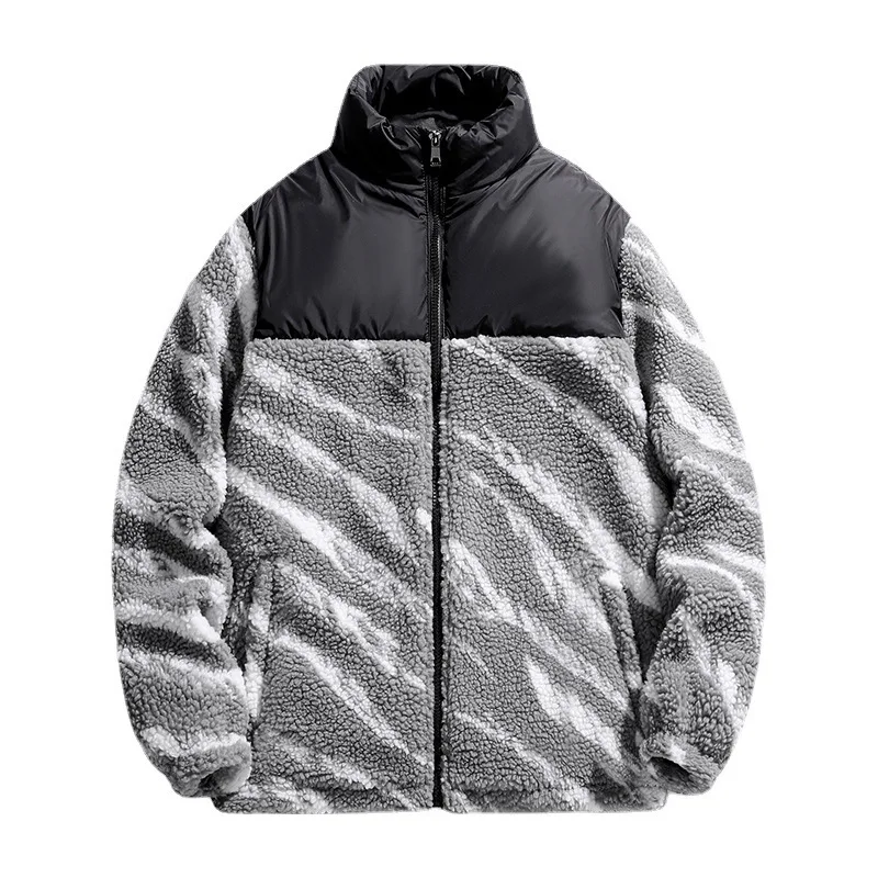 

Men's Jackets Winter Harajuku Heavy Jacket Casual Thick Warm Coats Hip Hop Striped Parkas Oversize Fashion New Streetwear Male