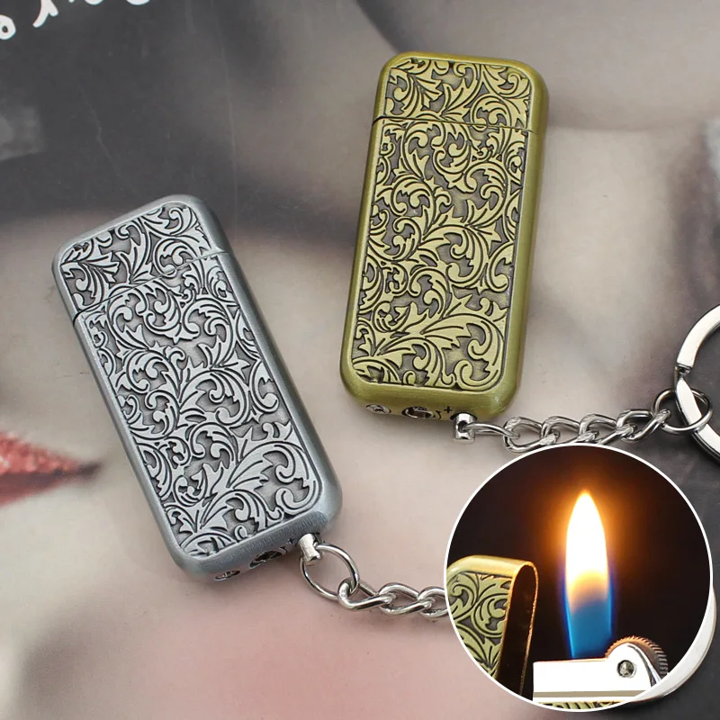 

ZD Metal Carving Craft Open Flame Grinding Wheel Keychain Lighter