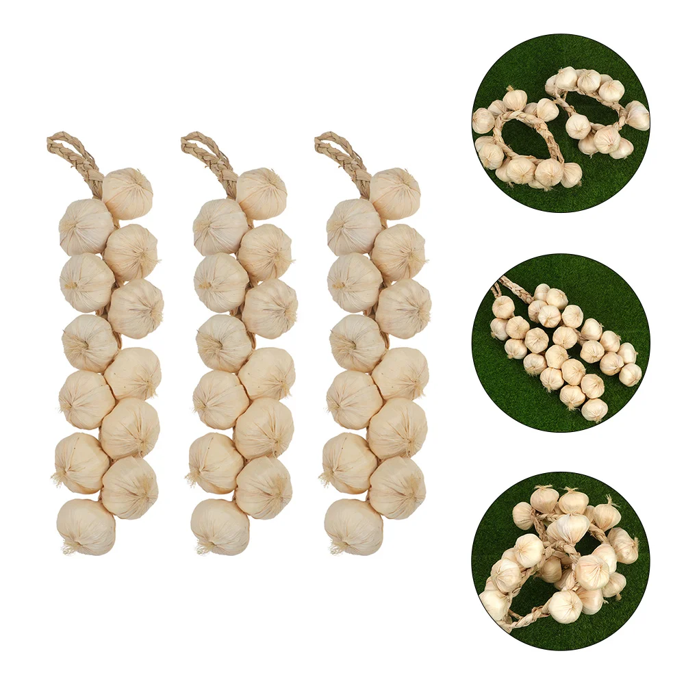 

Garlic Hanging String Home& Kitchen Garlic Hanging String Lanyard Decorative Toy Props Foam Pretend Play Vegetable Child
