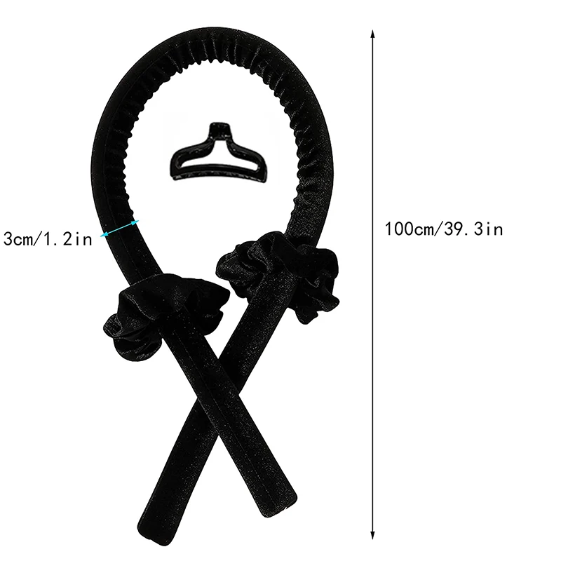 Ободок для завивки волос без тепла бархатная лента нагрева натуральные волны сна