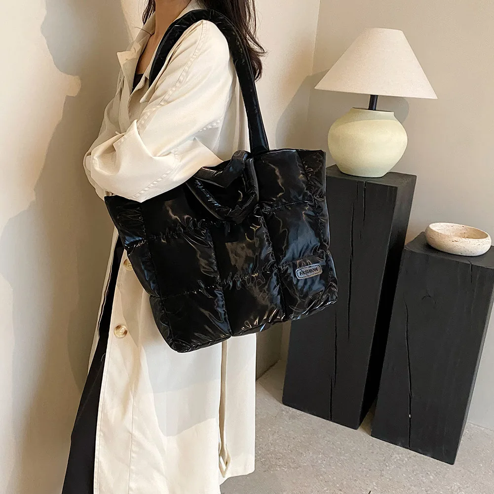 Женская сумка-тоут с подкладкой однотонная стеганая дамская сумочка в клетку