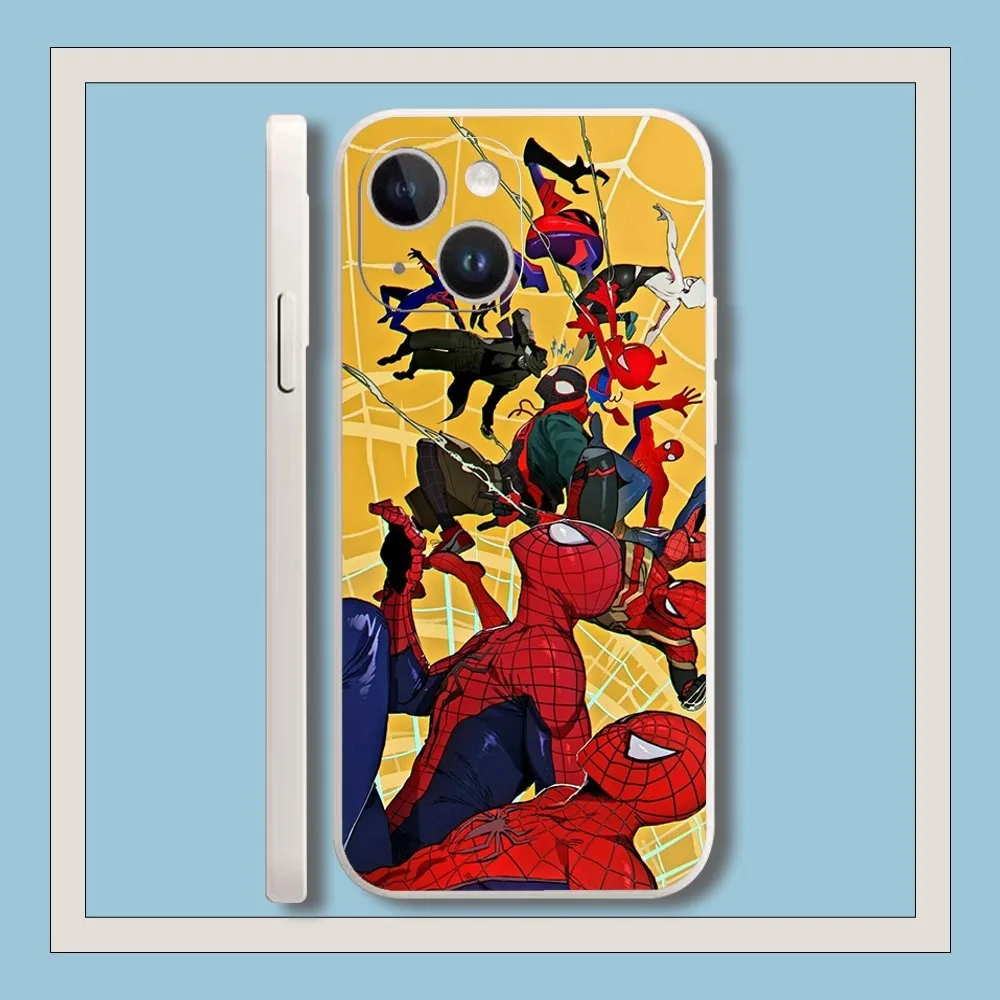 Чехол M-Marvel S-Spider-Man для Iphone 11 13 14 Pro Max X Xr Xs Se2020 12mini Белый