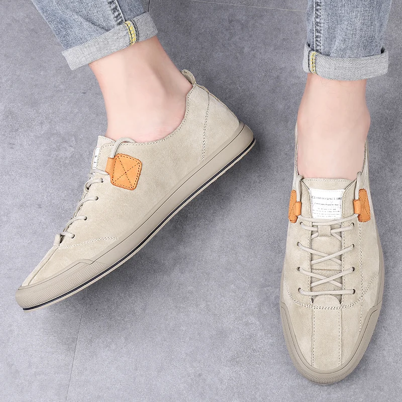 

men shoes spring autumn casual outdoor flats men handmade lace up black shoes for men cow suede leather spring autumn men shoes