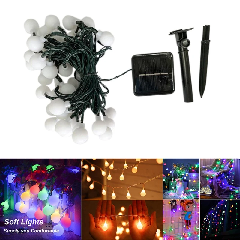 

Light String 60 LED 39Ft With Solar Panel USB Powered Twinkle Fairy Ball Light For Christmas Party