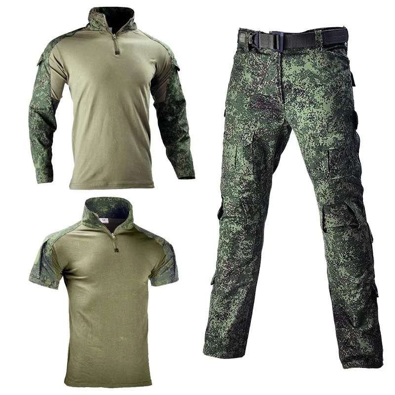 

Russia CP Men Tactical Camo Military Combat Uniform Army Airsoft Paintball Training Clothing Hunt Shirt Cargo Pants +Pads Safari