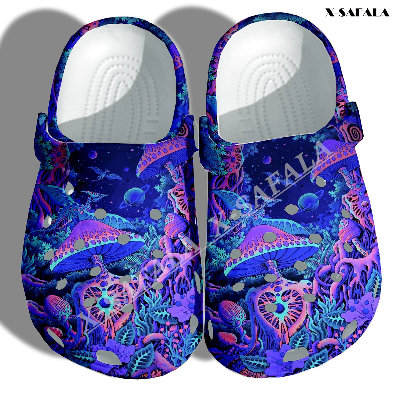 

Trippy Psychedelic Mushroom Fungus 3D Print Men Female Classic Beach Clog Slipper Shoes Medical EVA Customizable With Charms 12
