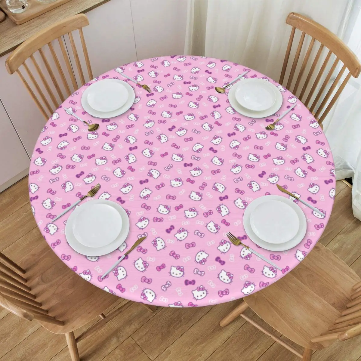 Скатерть Sanrio с круглым рисунком Hello Kitty 45-50 дюймов