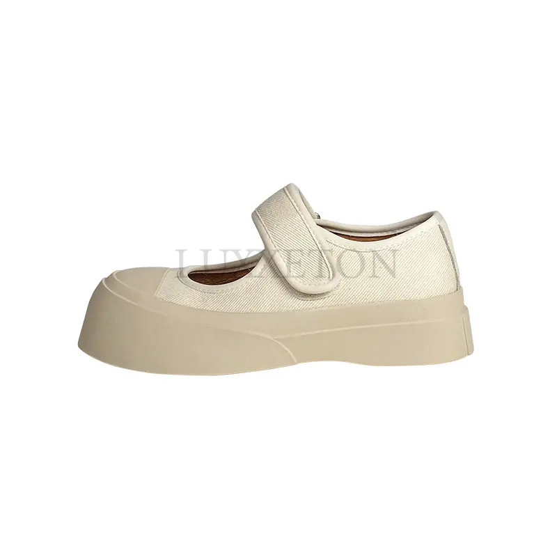 

Casual Mary Jane Shoes New Vintage Thick Bottom Height Increasing Canvas Sneakers Women Casual Versatile Chaussure