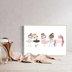 Nordic балетные костюмы принцессы репродукции постер для детской комнаты Единорог Картина на холсте из искусственного искусства Nordic настенные картины для ребенка Детская комната Декор
