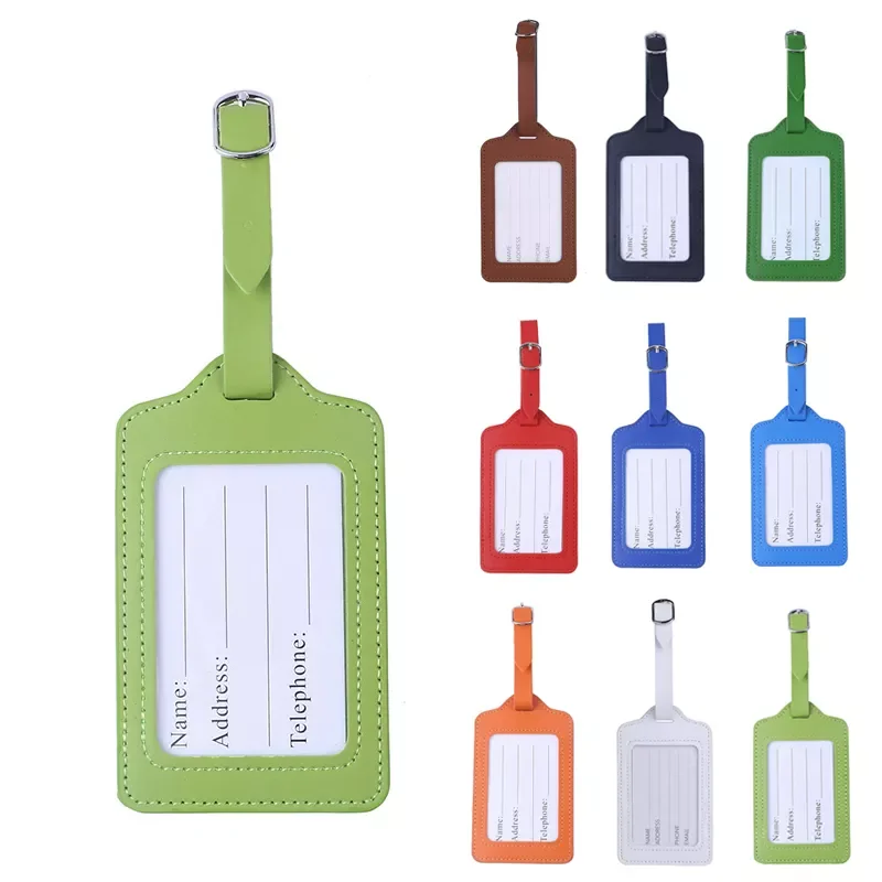 

Letter Straps Travel Identifier PU Leather Checked Boarding Portable Label ID Fashion Address Baggage Luggage Tag