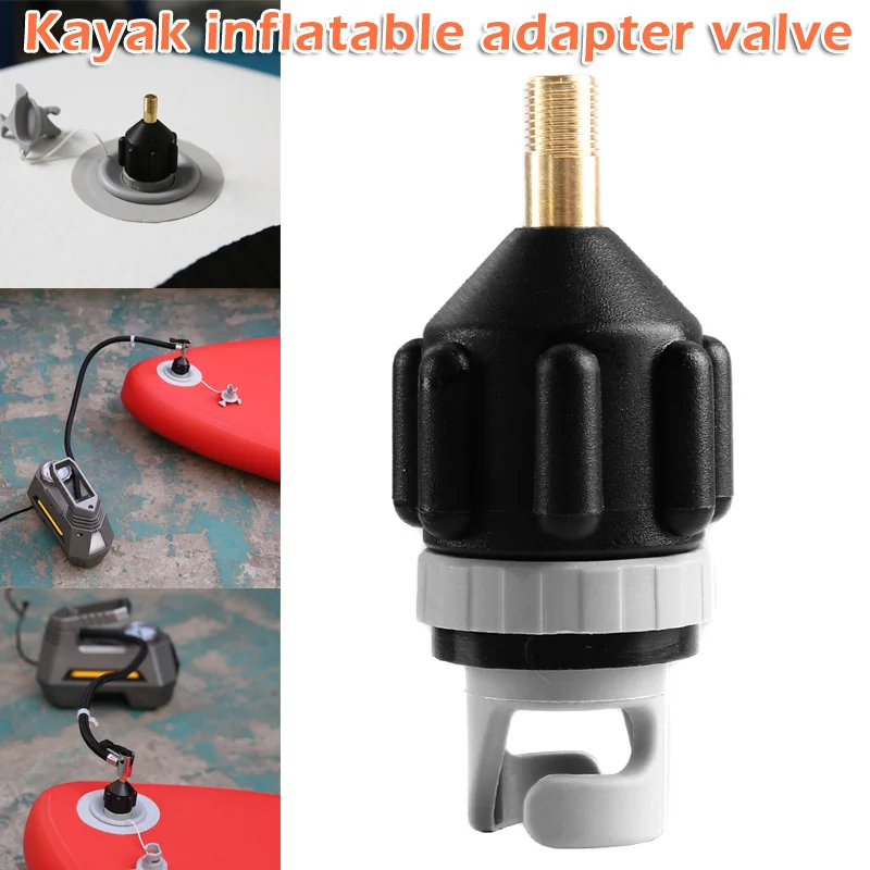 

Black Air Valve Adaptor Dustproof Wear-resistant Rowing Boat Air Valve Adaptor Nylon Kayak Inflatable Pump Adapter for SUP Board