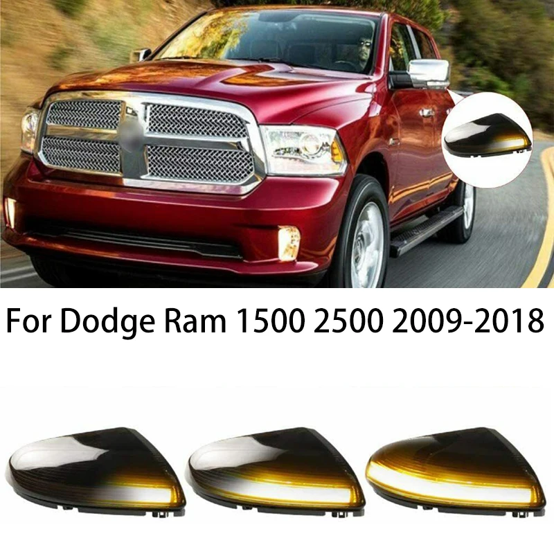 

LED Dynamic Turn Signal Light For Dodge Ram 1500 2500 2009-2018 Side Wing Rearview Mirror Flowing Sequential Blinker Indicator