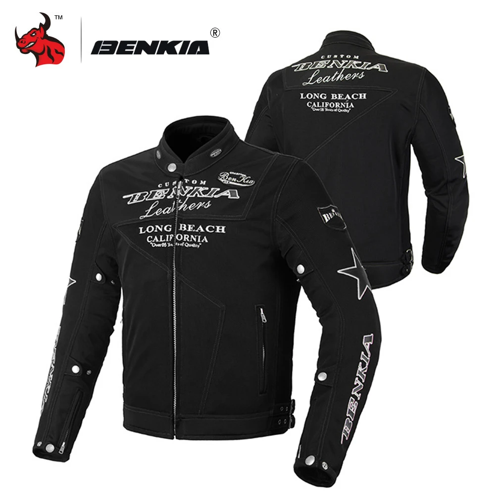BENKIA Motorcycle Jacket Men Moto Clothing Spring Summer Breathable Mesh Racing Riding Moto Jacket Protective Gear