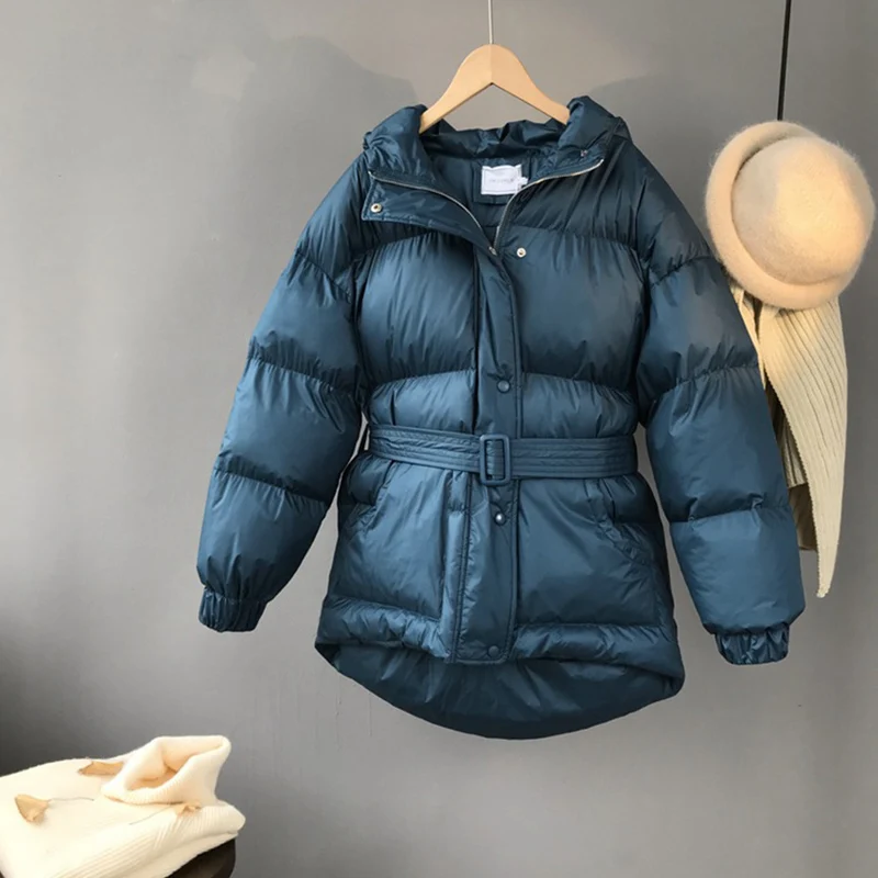 Winter Jacket Coat Women 2022 Casual Blue Korean Style Polyester Padded Puffer Jacket Parkas Hooded Warm Ropa Mujer Invierno