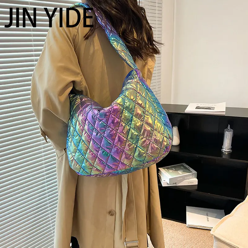 2023 Fashion Space Shoulder Bag Soft Down Cotton Color Crossbody Bags for Women Large Capacity Casual Tote Lightweight Handbags