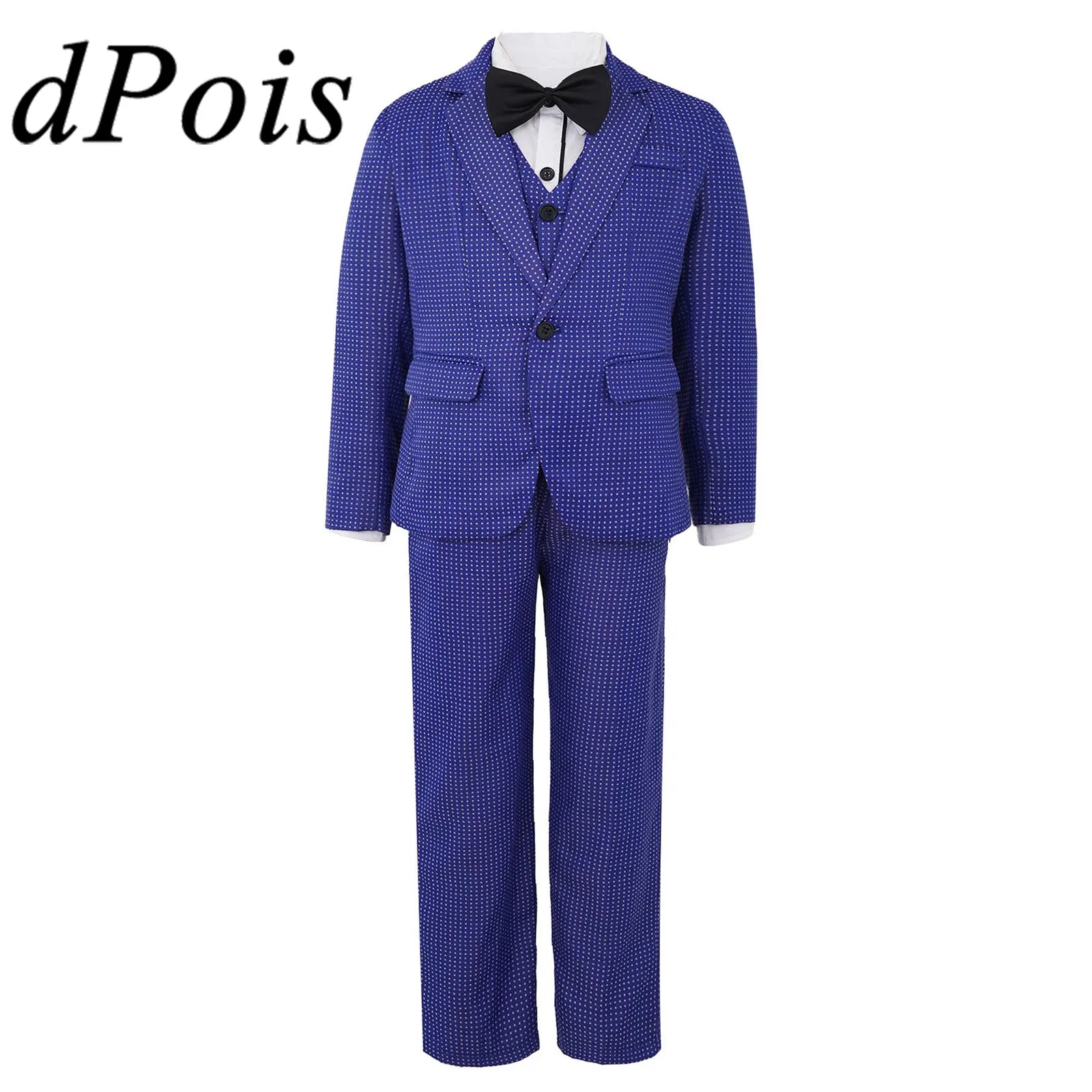 

Детские смокинги в горошек, костюм, школьная униформа, детское официальное платье для дня рождения, костюм для выступления на пианино