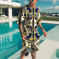 new 2022 summer mens t shirt male casual suit simple type mens t shirt short sleeveshorts oversized 3d printing 2 piece set