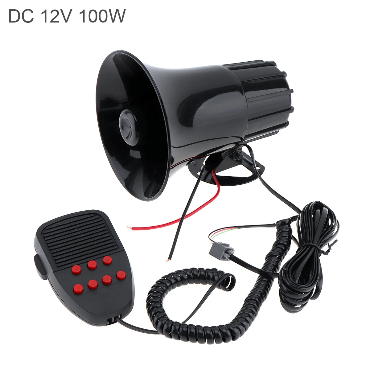 

100W 7 Sounds Tones Loud Horn Auto Car Truck Vehicle Speaker Warning Alarm Siren Horn Fire Ambulance Loudspeaker with Micphones
