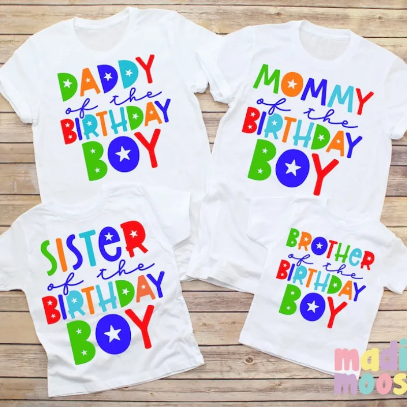 Рубашки для мальчиков на день рождения красочные рубашки мамы папы сестры брата