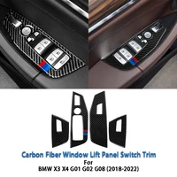 4pcs window lift panel switch trim interior stickers car styling for bmw new x3 x4 g01 g02 g08 2018 2022 car accessories