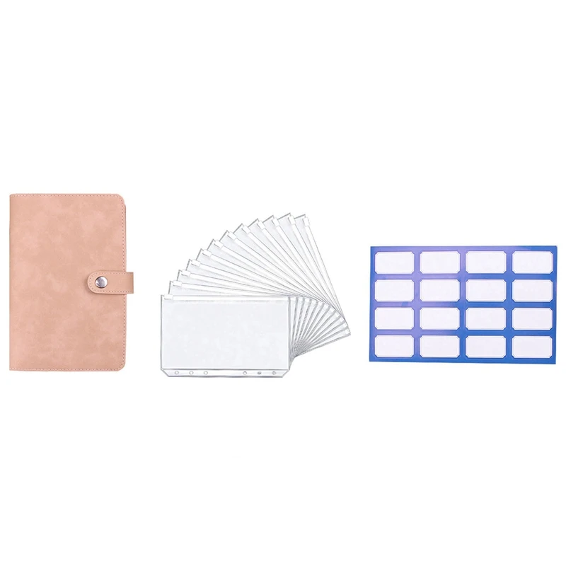 

Budget Binder, PU Leather Wallet for Cash Coupon, Plan Book Notebook Cover with 12 Zip Envelopes
